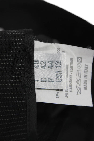 Gunex Womens Striped Dress Pants Black Zip Size 12