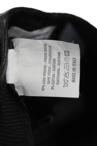 Gunex Womens Striped Dress Pants Black Zip Size 12