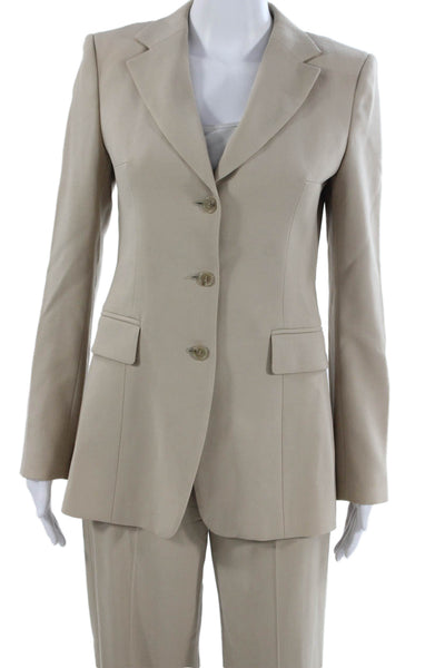 J Crew Women's Long Sleeves Two Piece Pants Suit Beige Size 4