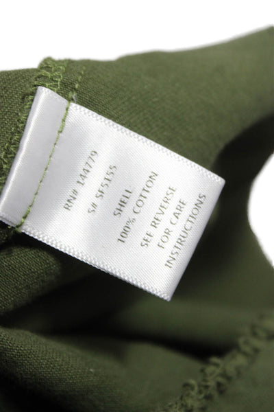 six/fifty Womens Military Jacket Green Cotton Button Graphic Army Size M