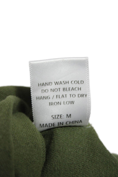 six/fifty Womens Military Jacket Green Cotton Button Graphic Army Size M