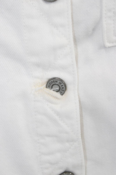 Hidden Womens 90s White Button Front Cotton Rayon Jacket Long Sleeve Size L
