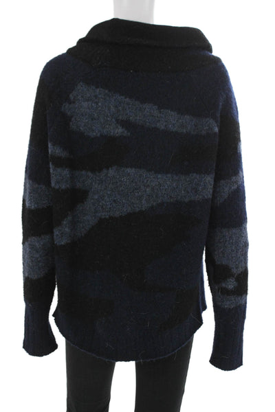RD Style Unisex Black Camouflage Turtleneck Pullover Sweater Long Sleeve Size M