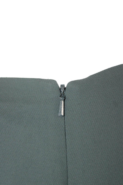 Reiss Women Sheath Shift Dress Green Sleeveless Zip Polyester Short Size 10