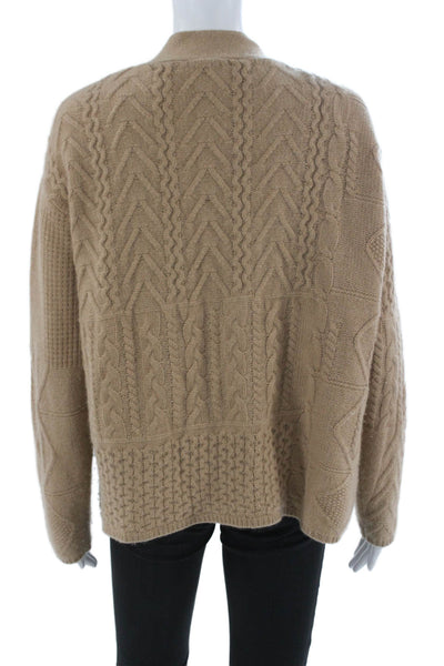 The Cashmere Project Unisex Beige Cashmere Blend V-Neck Button Cardigan Size M