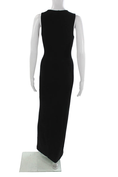 Skims Women Bodycon Maxi Dress Black Sleeveless Crew Neck Modal Size M