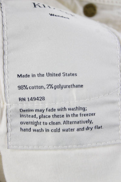 Khaite Unisex Straight Jeans Beige Mid-Rise Button Size 26