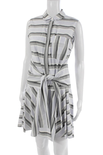 Derek Lam 10 Crosby Women Gray Shirt Dress Cotton Sleeveless Size 6