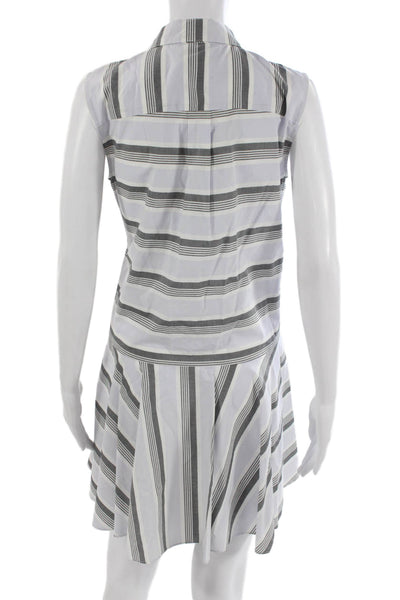 Derek Lam 10 Crosby Women Gray Shirt Dress Cotton Sleeveless Size 6
