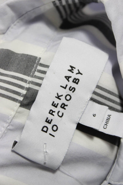 Derek Lam 10 Crosby Women Gray Shirt Dress Cotton Sleeveless Size 6