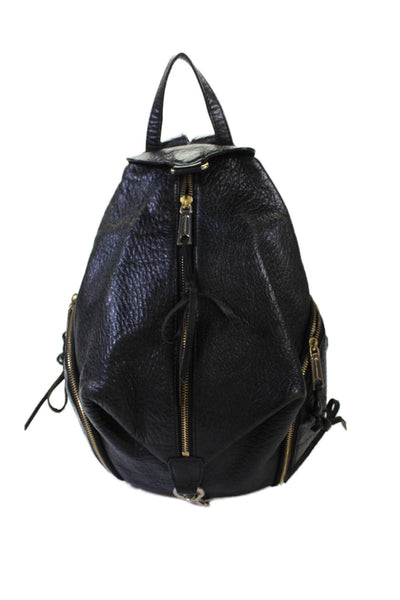 Rebecca Minkoff Womens Leather Zip Toggle Detail Small Backpack Handbag Black