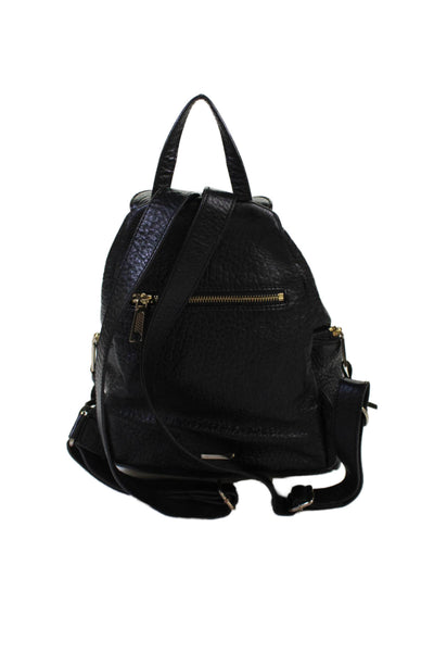 Rebecca Minkoff Womens Leather Zip Toggle Detail Small Backpack Handbag Black