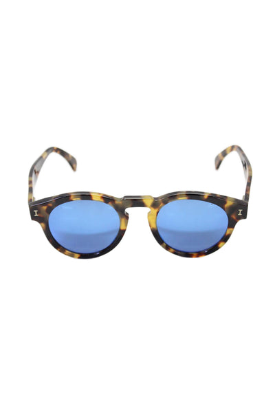 Illesteva Womens Tortoise Print Mirror Lenses 48mm 22mm 145mm Sunglasses Brown