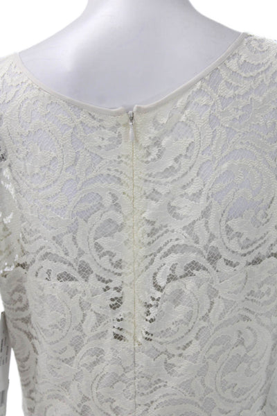 Nicole Miller Women Fit & Flare Silk White Short Sleeve Dress Paisley Size 6