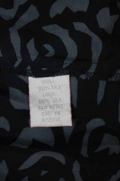 Rebecca Taylor Women Mini Tank Dress Dark Blue Floral Silk Zip Size 6
