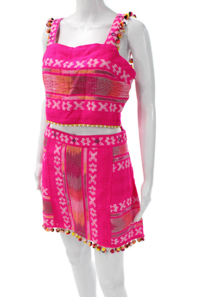 Saylor Womens Pink Sleeveless Sweetheart Mini Set Acrylic Size M