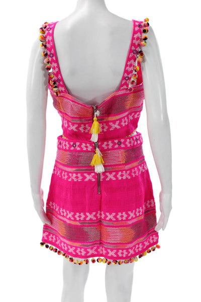 Saylor Womens Pink Sleeveless Sweetheart Mini Set Acrylic Size M