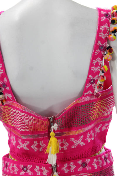 Saylor Womens Pink Sleeveless Sweetheart Mini Set Acrylic Size M