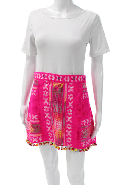 Saylor Womens Pink Sleeveless Sweetheart Mini Set Acrylic Size M