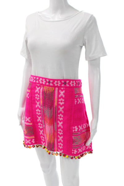 Saylor Womens Pink Sleeveless Sweetheart Mini Set Acrylic Size M