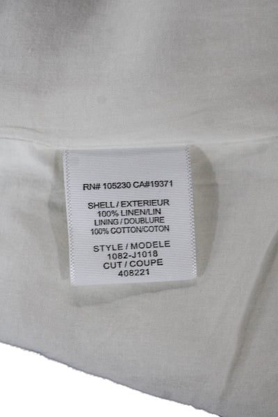 Joie Womens White Linen Collared Blazer Long Sleeve Size 6