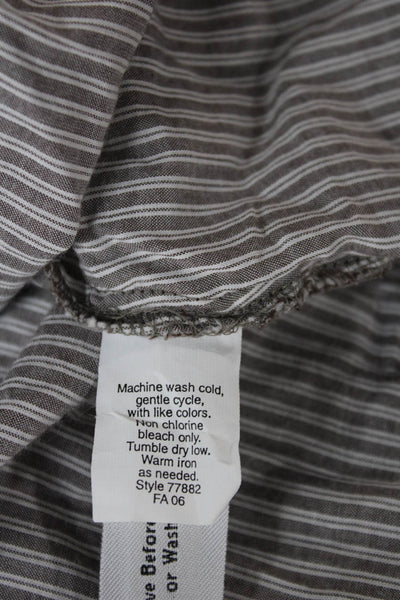 J Crew Womens Striped Cotton Collared Button Up Blouse Long Sleeve Size XS