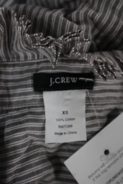 J Crew Womens Striped Cotton Collared Button Up Blouse Long Sleeve Size XS