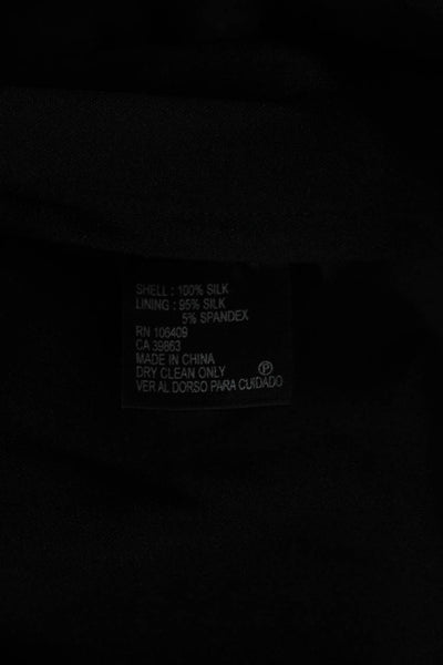Antonio Melani Womens A-Line Silk Dress Black Square Neck Short Sleeve Size 2