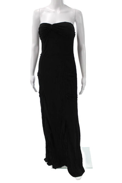 Yigal Azrouel Womens Maxi Dress Black Silk Sleeveless Size 2
