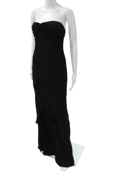 Yigal Azrouel Womens Maxi Dress Black Silk Sleeveless Size 2