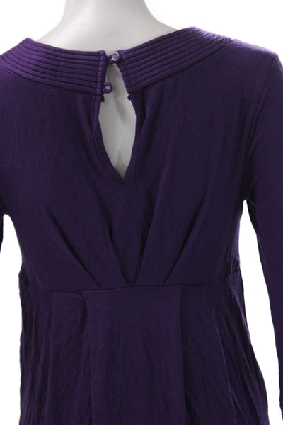 Ella Moss Women Shift Sweater Dress Purple 3/4 Sleeve Short Size S