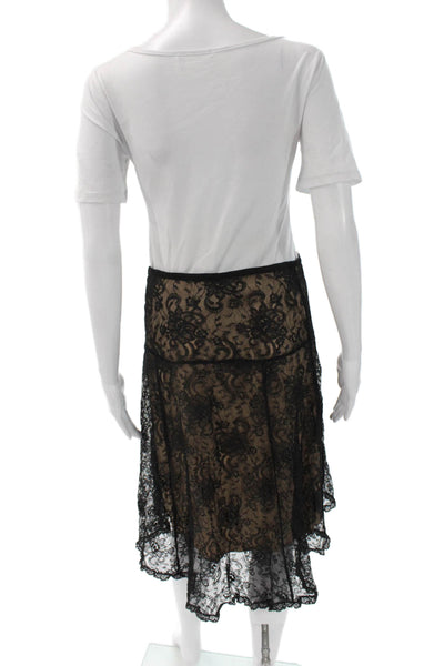 BCBGMAXAZRIA Womens Beige Floral A-Line Skirt Size 6