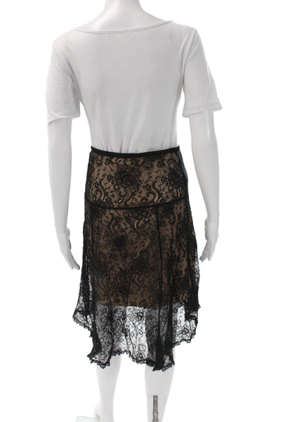 BCBGMAXAZRIA Womens A-Line Beige Floral Knee-Length Skirt Rayon Nylon Size 2