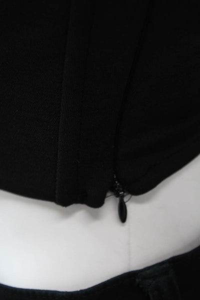 Zara Women Cropped Sleeveless Top Black Zip Size S
