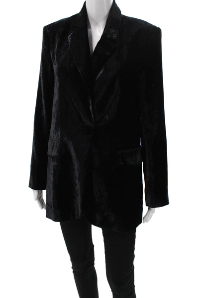 Zara Unisex Black Classic Acetate Blazer Button Long Sleeve Collared Size S