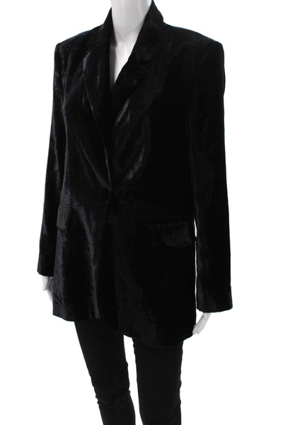 Zara Unisex Black Classic Acetate Blazer Button Long Sleeve Collared Size S