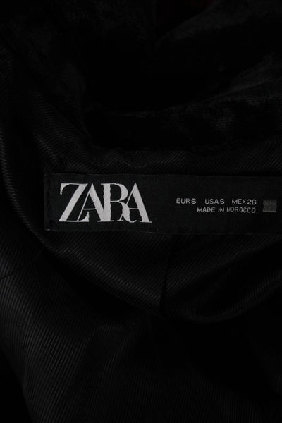 Zara Unisex Black Classic Acetate Blazer Button Long Sleeve Collared Size S