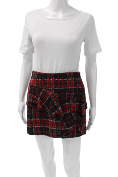 Zara Women Mini Plaid Polyester Skirt Size S