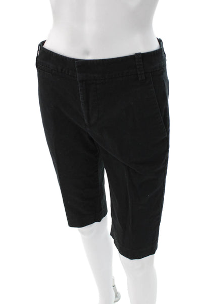 Vince Unisex Bermuda Chino Shorts Black Cotton Blend Size 2