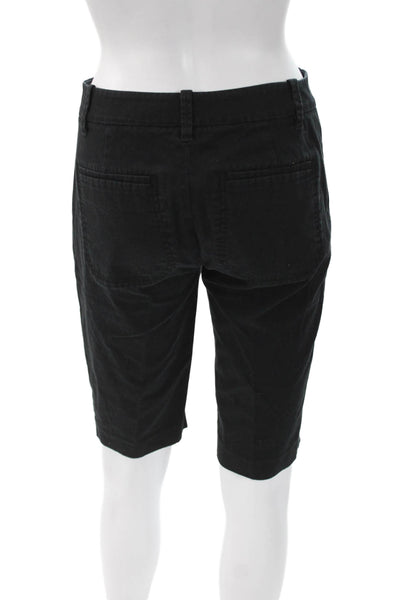 Vince Unisex Bermuda Chino Shorts Black Cotton Blend Size 2