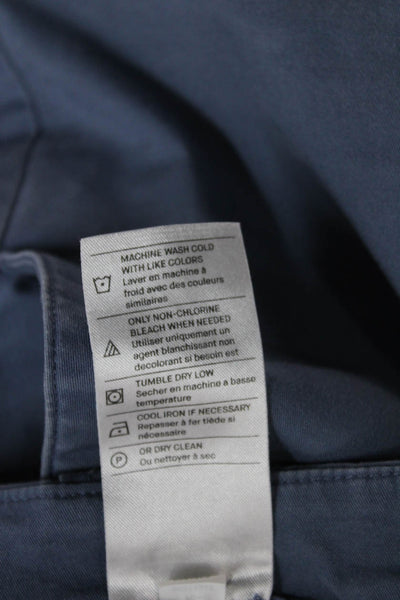 Vince Unisex Bermuda Chino Shorts Blue Cotton Blend Button Size 2