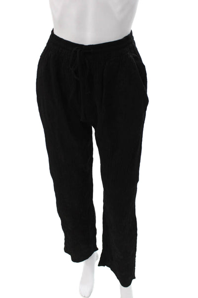 Zara Unisex Black Jogger Sweatpants Polyester Blend Drawstring Size S