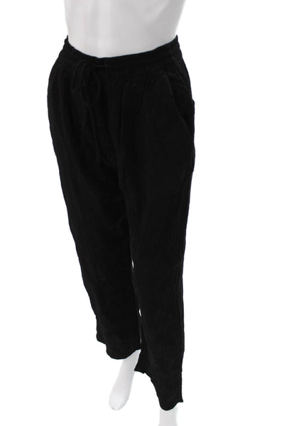 Zara Unisex Black Jogger Sweatpants Polyester Blend Drawstring Size S