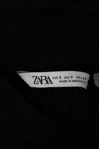 Zara Unisex Black Jogger Sweatpants Polyester Blend Drawstring Size S