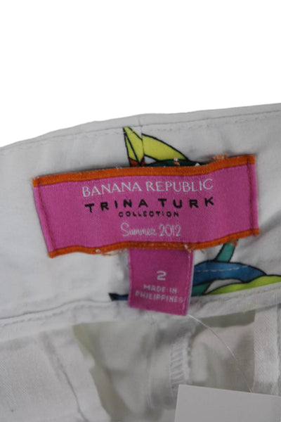 Banana Republic Trina Turk Collection Unisex Chino Shorts White Size 2