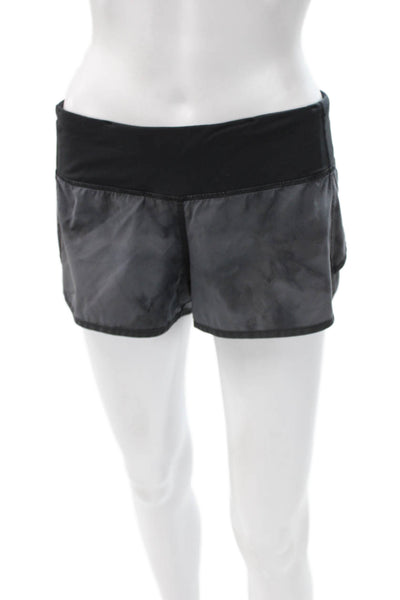 Lululemon Women Camouflage Black Nylon Zip Shorts Size 6