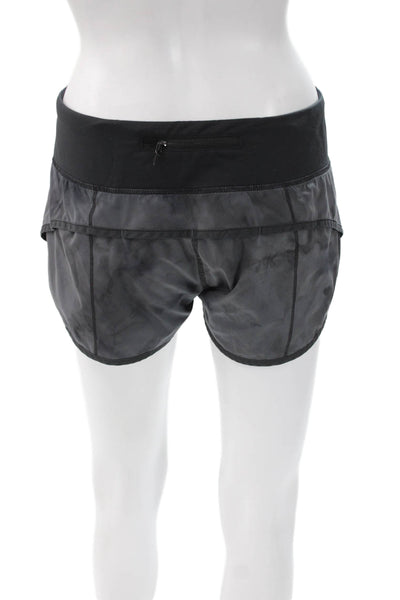 Lululemon Women Camouflage Black Nylon Zip Shorts Size 6