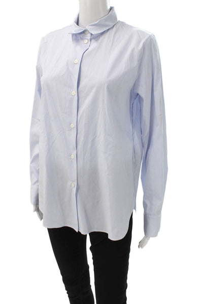 Massimo Dutti Women Striped Collared Long Sleeve Button-Up Top Size S
