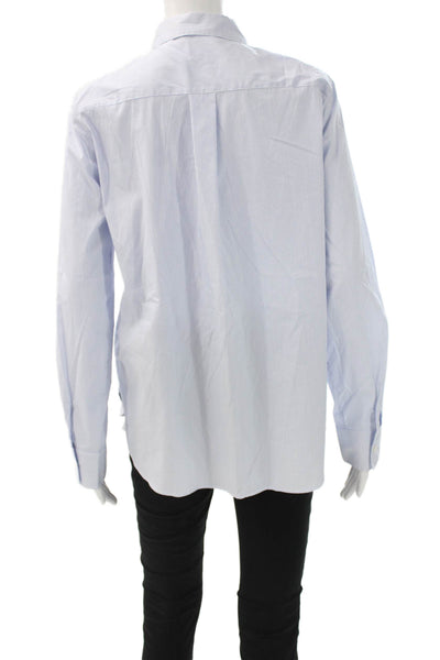 Massimo Dutti Women Striped Collared Long Sleeve Button-Up Top Size S