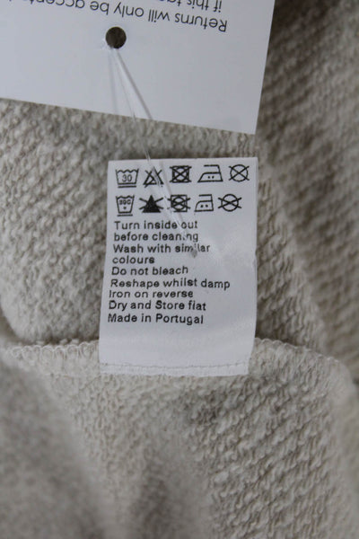 Me + Em Womens Beige Full Zip Sweatshirt Cotton Crew Neck Long Sleeve Size 4
